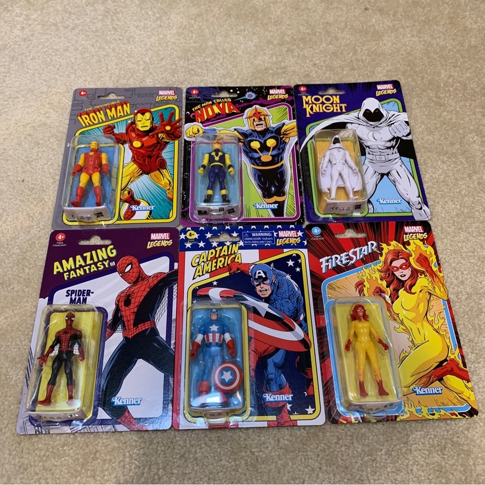 Marvel Legends Retro Lot 6 Toy Action Figure 3.75" Hasbro Kenner Nova Firestar